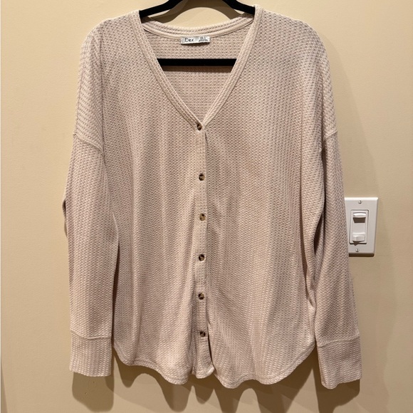 Dex Women's Cream Cardigan Sweater - Picture 2 of 6